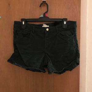 H&M Dark Green Jean Shorts